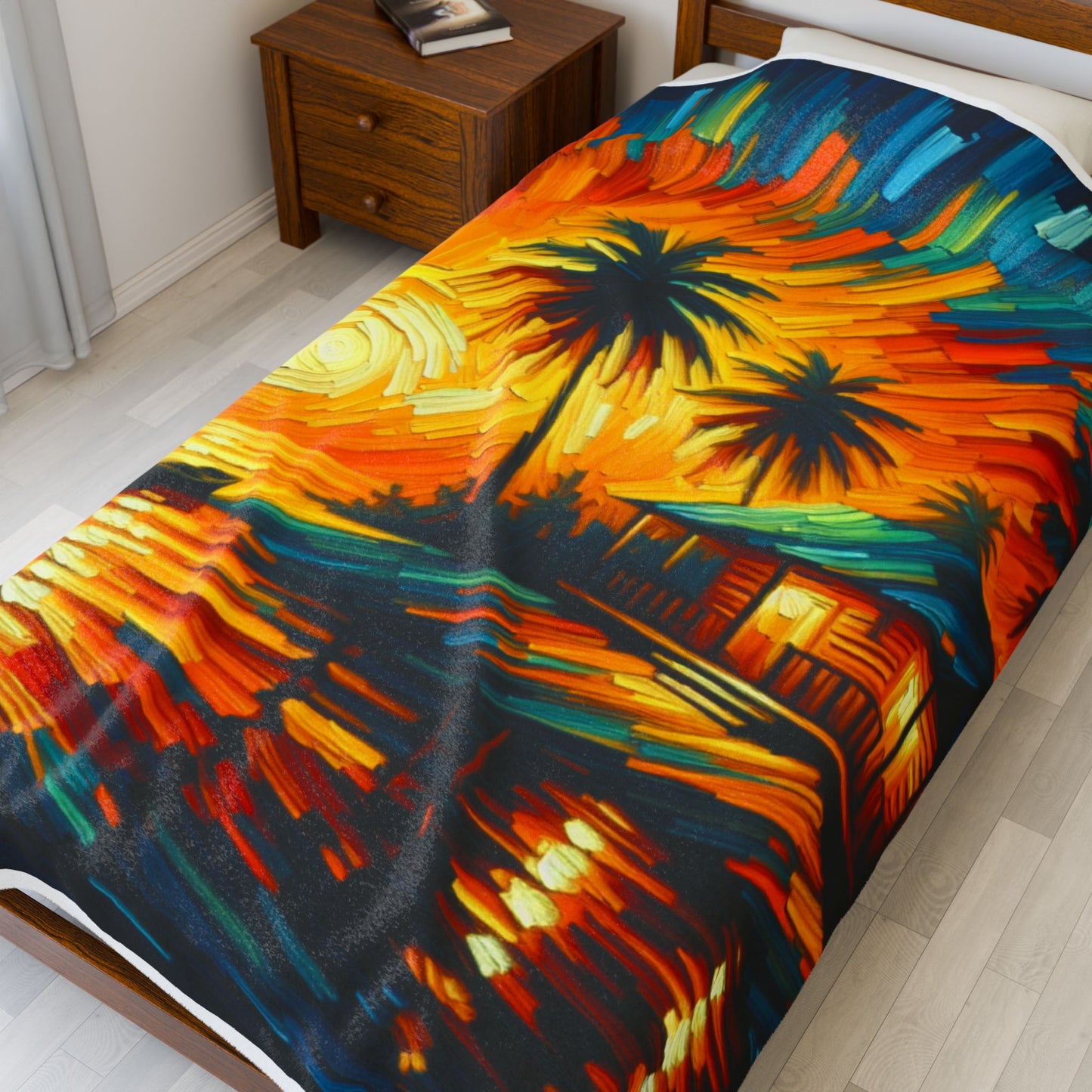 Island Haven at Dusk - Plush Blanket