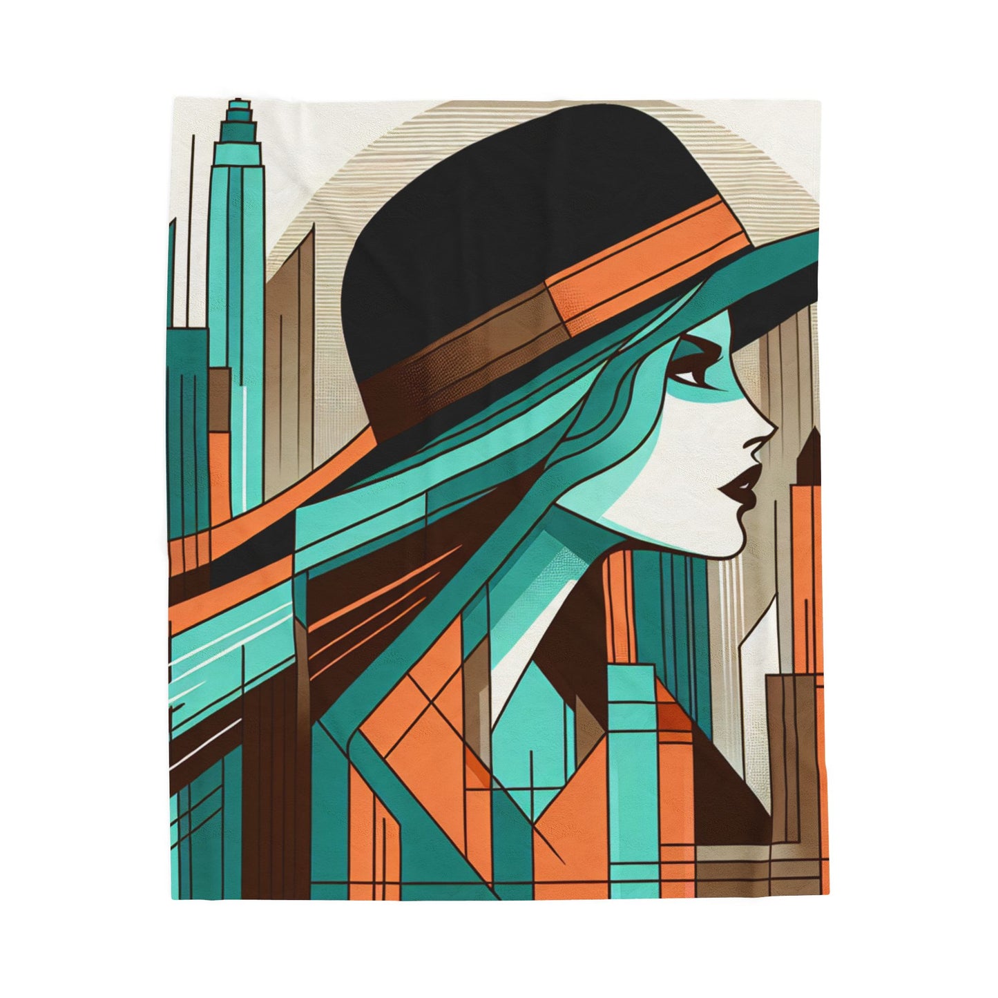 City Silhouette in Motion - Plush Blanket