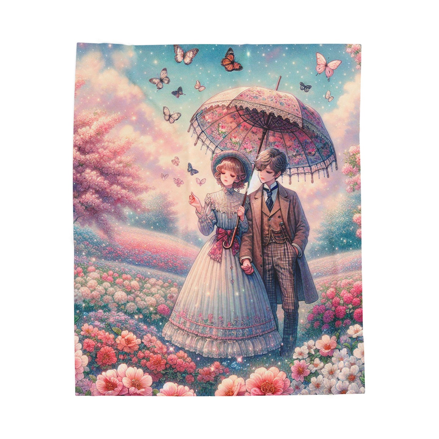 Stroll Through a Dreamy Meadow - Plush Blanket