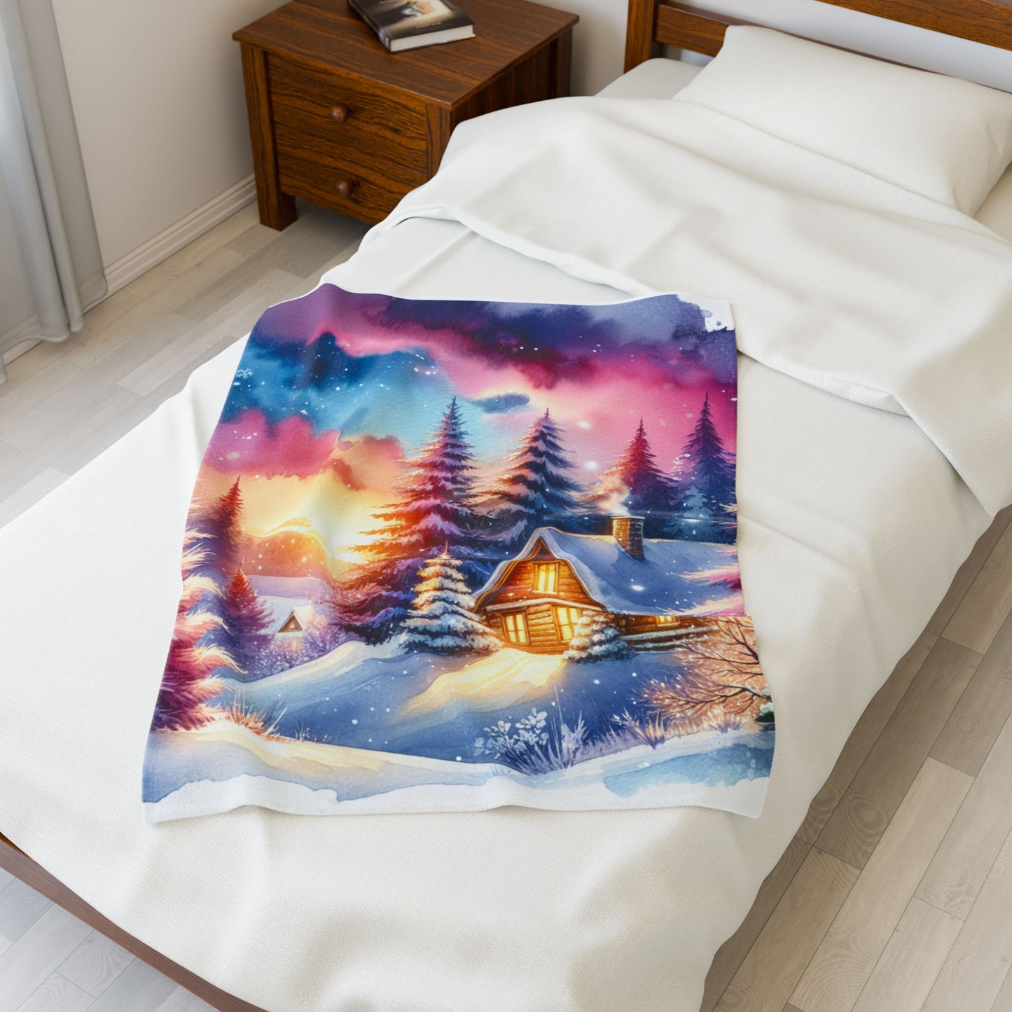 Winter Cabin Retreat - Plush Blanket