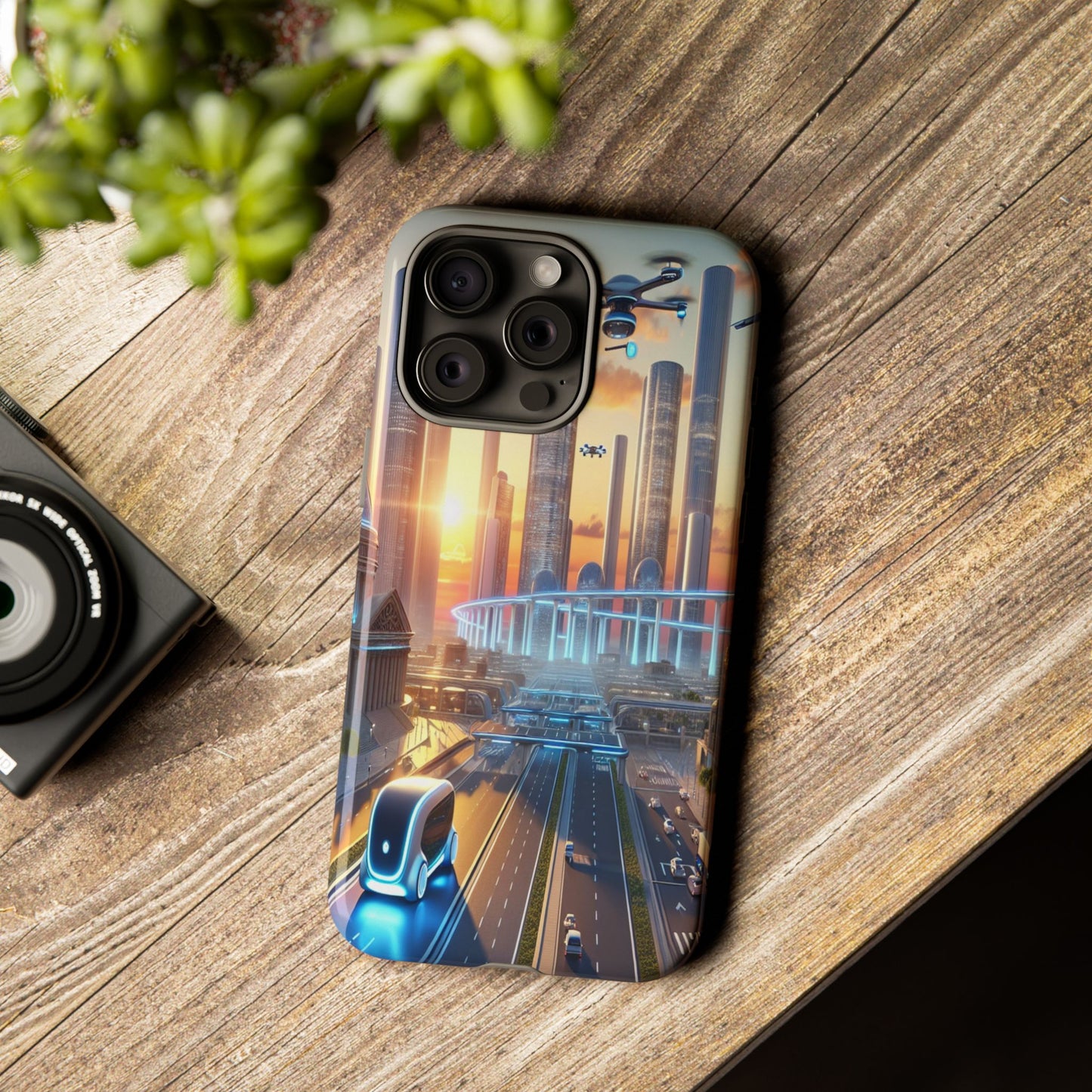Futuristic Cityscape Unveiled - Phone Case