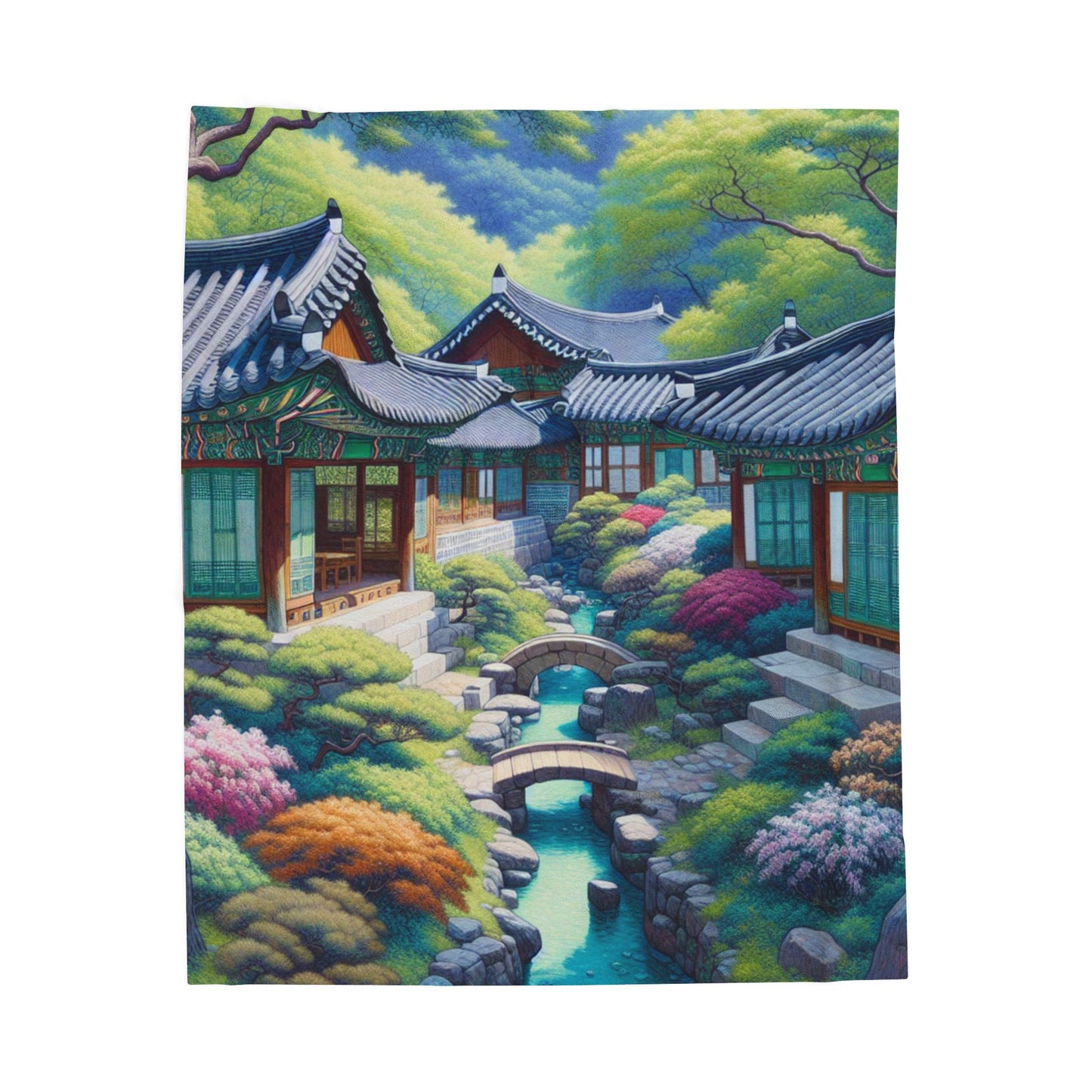 Tranquil Garden Retreat- Plush Blanket