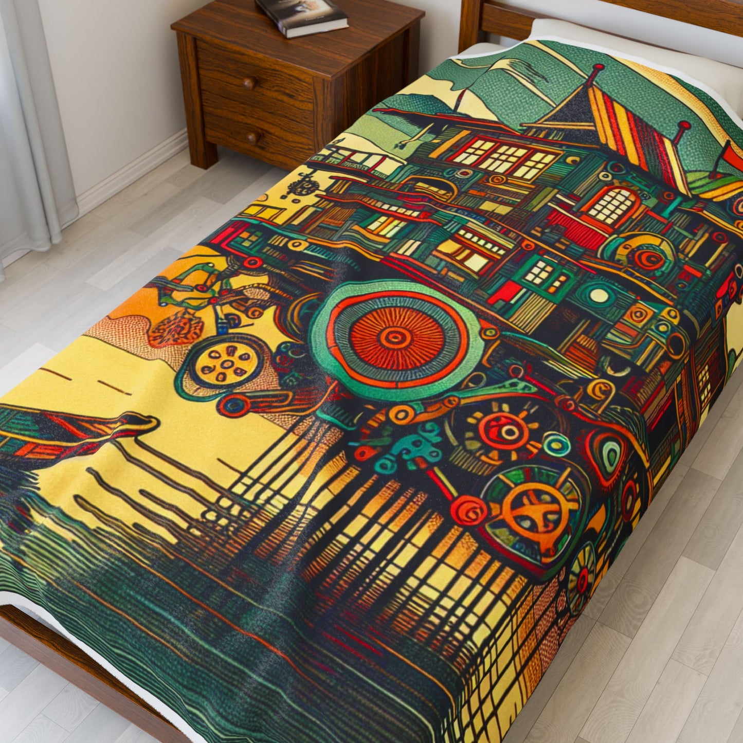 Floating Machine by the Sea - Plush Blanket