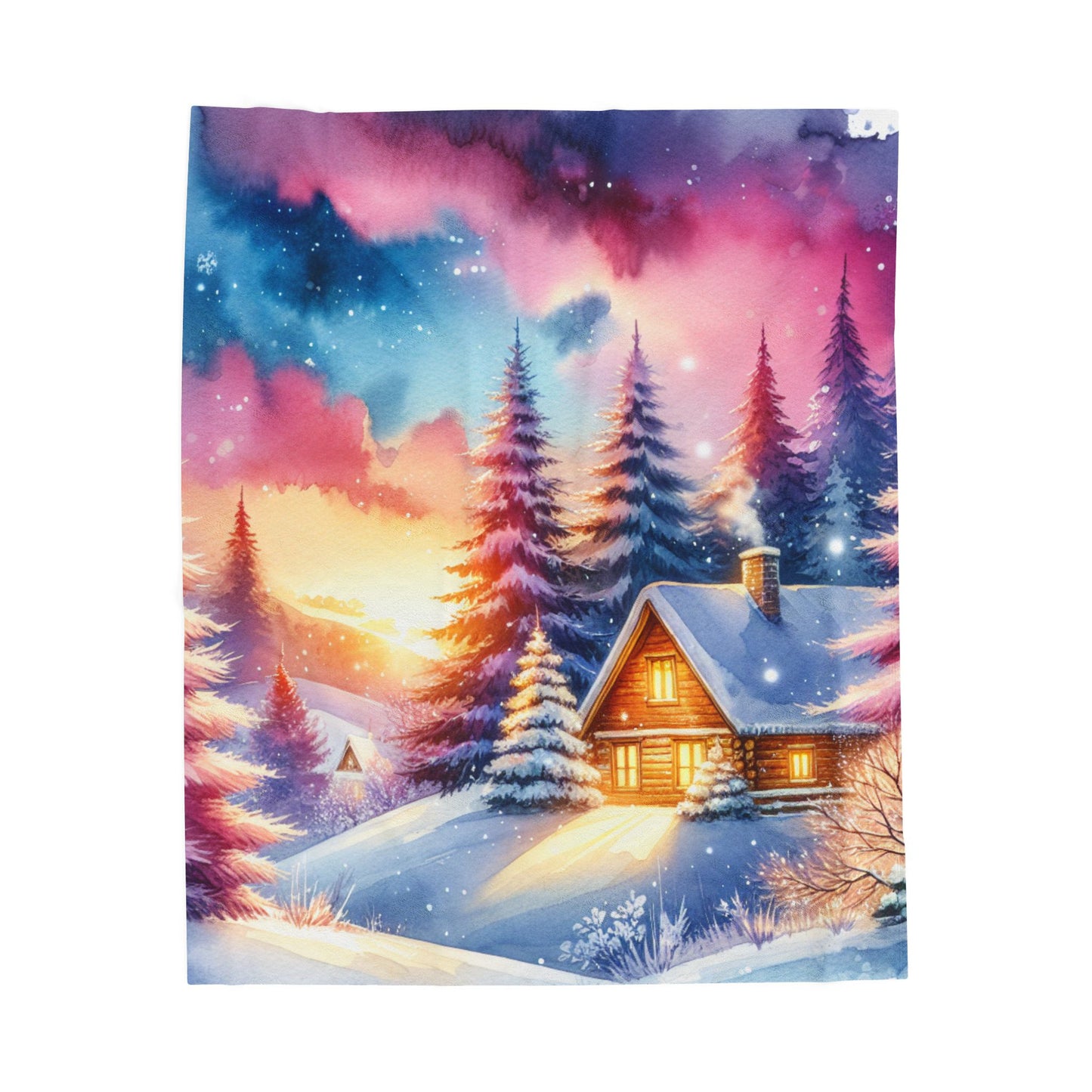 Winter Cabin Retreat - Plush Blanket