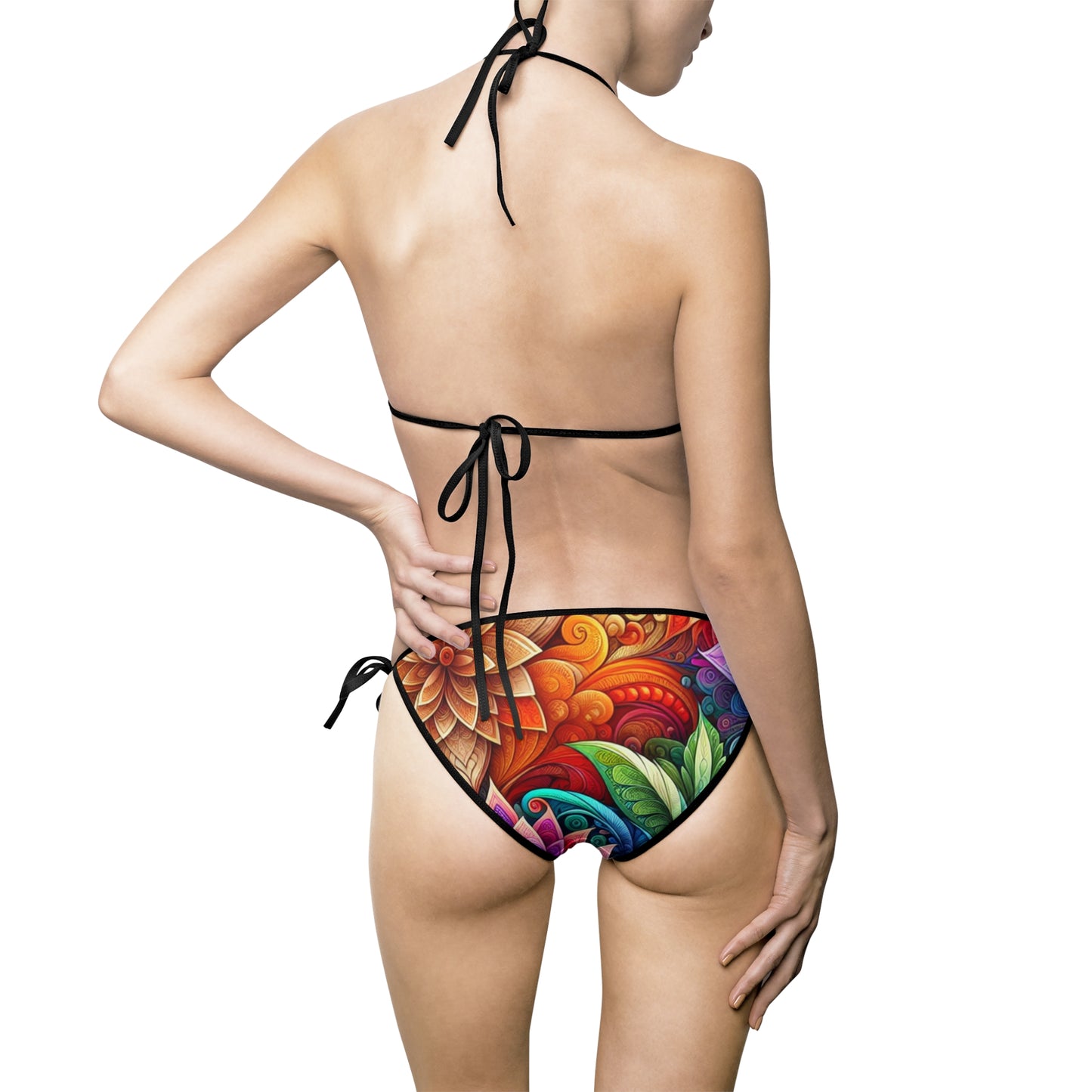Women's Colorful Petal Whirls Bikini Swimsuit