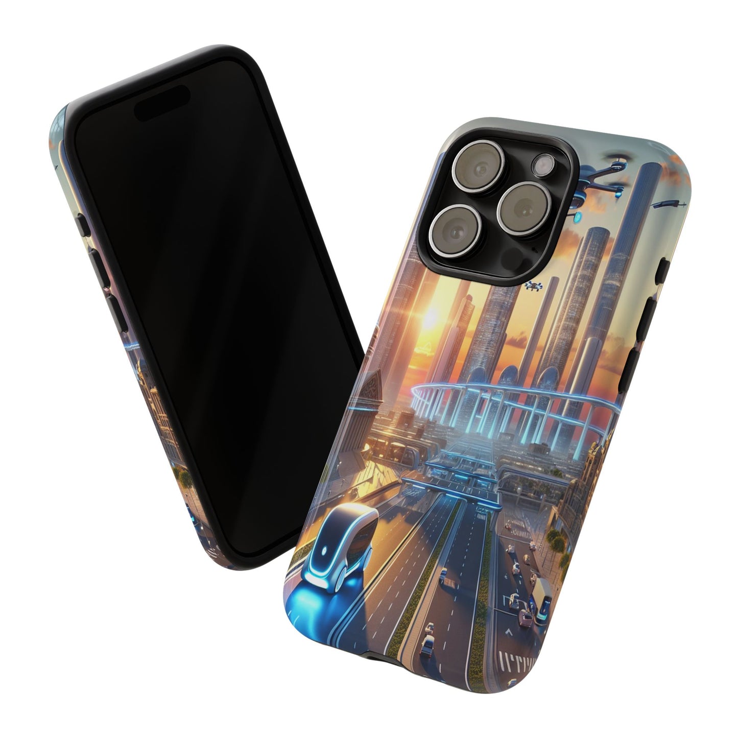 Futuristic Cityscape Unveiled - Phone Case