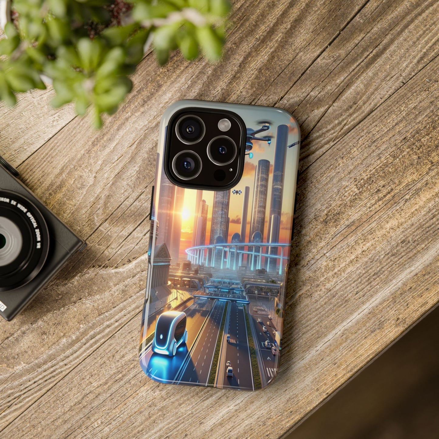 Futuristic Cityscape Unveiled - Phone Case