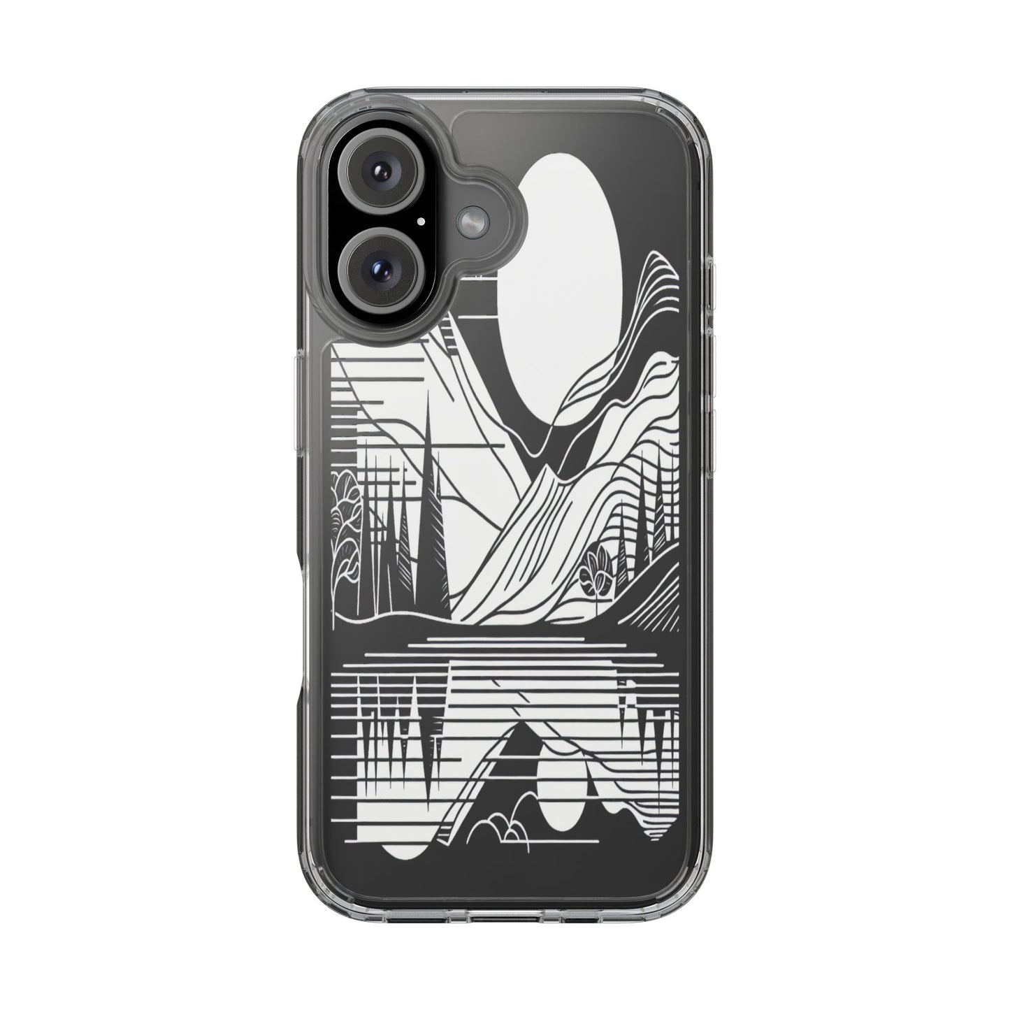 Transparent Lines and Landscape Iphone Case Compatible With Iphone 16 15 14 - Clear Phone Cover