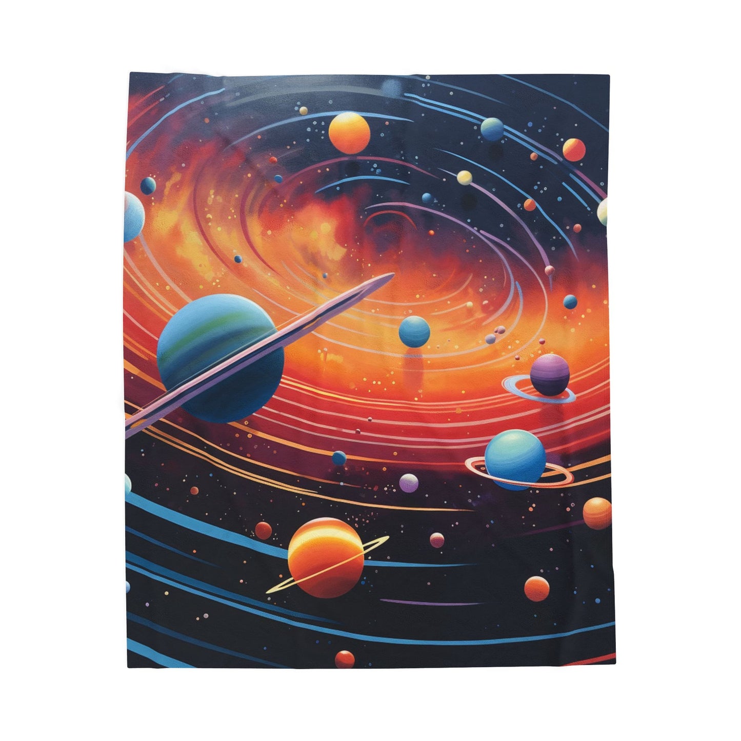 Celestial Orbits and Hues- Plush Blanket