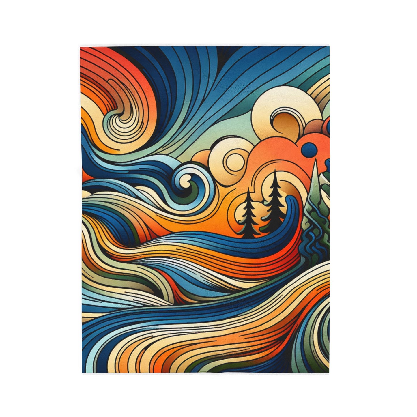 Whirling Colors of Nature - Plush Blanket