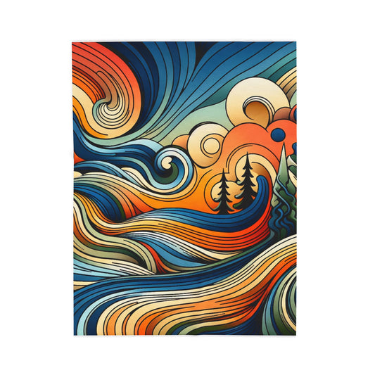 Whirling Colors of Nature - Plush Blanket