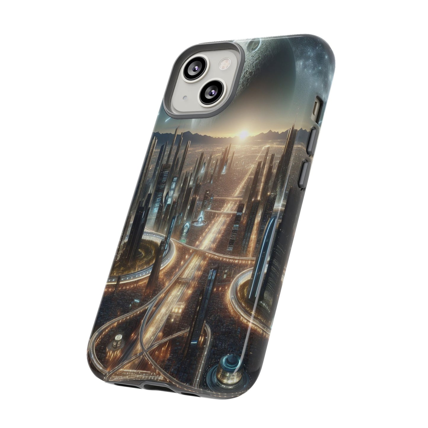 Protective Celestial Cityscape Iphone Case Compatible With Iphone 16 15 14 - Phone Cover