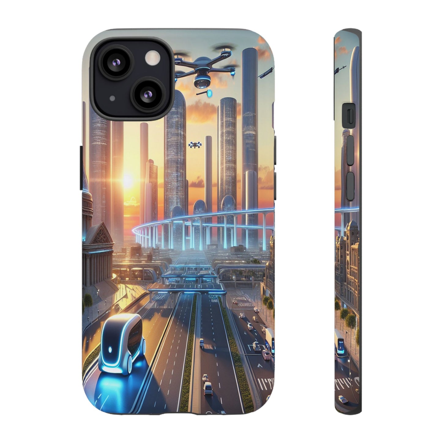 Futuristic Cityscape Unveiled - Phone Case