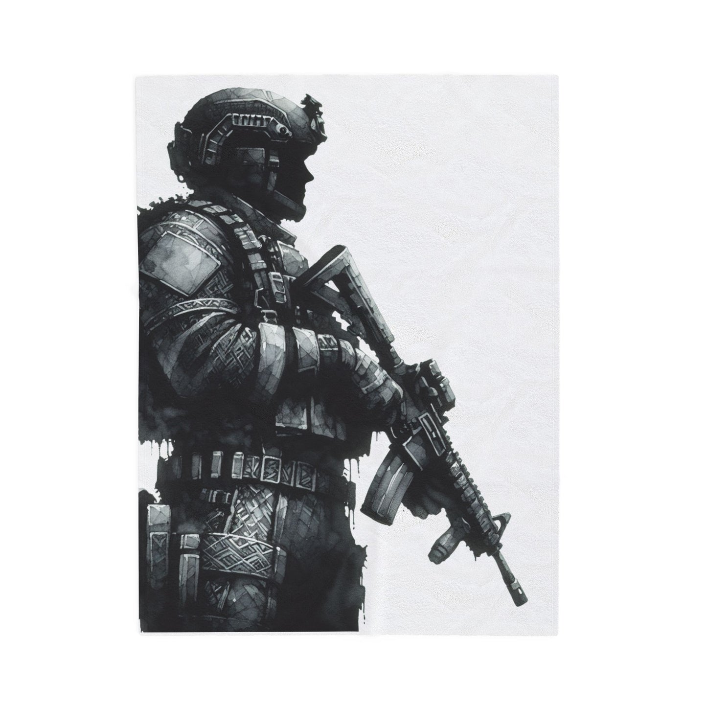 Guardian in Monochrome - Plush Blanket