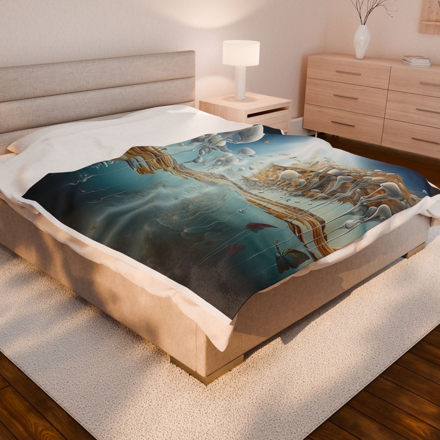 Luminous Fjord of Whimsy- Plush Blanket