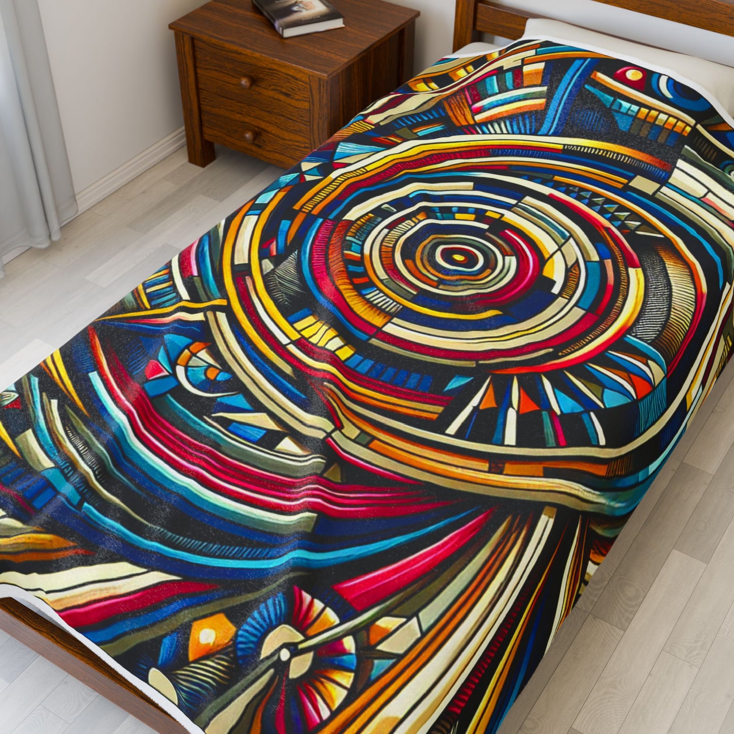 Circular Odyssey in Motion - Plush Blanket