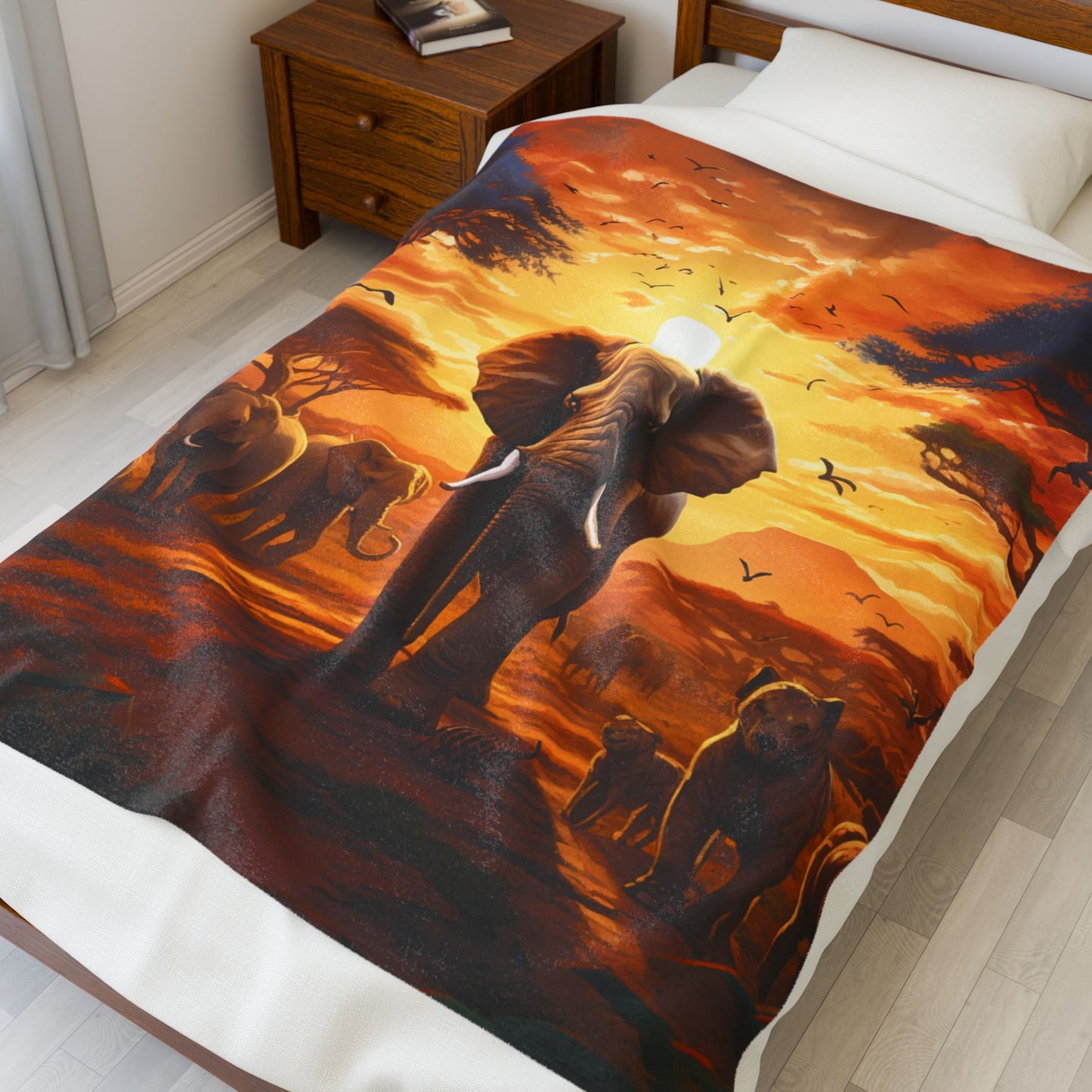 Savanna Sovereigns at Dawn- Plush Blanket