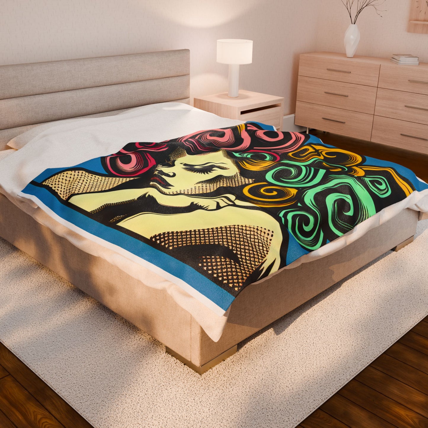 Curled Whispers of Thought - Plush Blanket