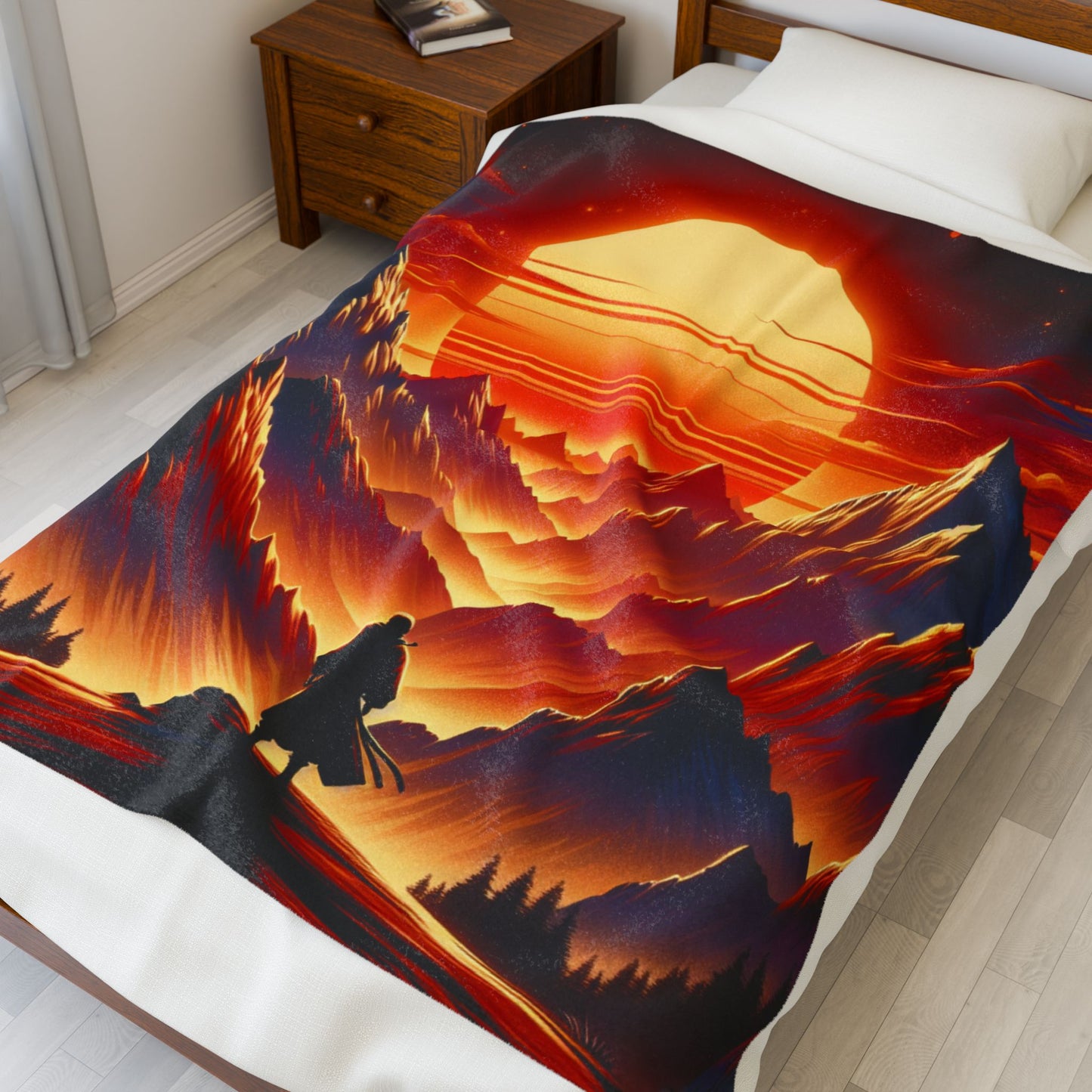Majestic Peaks at Dawn - Plush Blanket