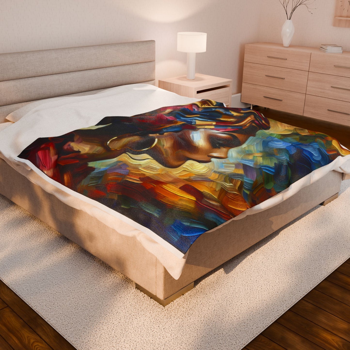 A Portrait in Brushstrokes - Plush Blanket