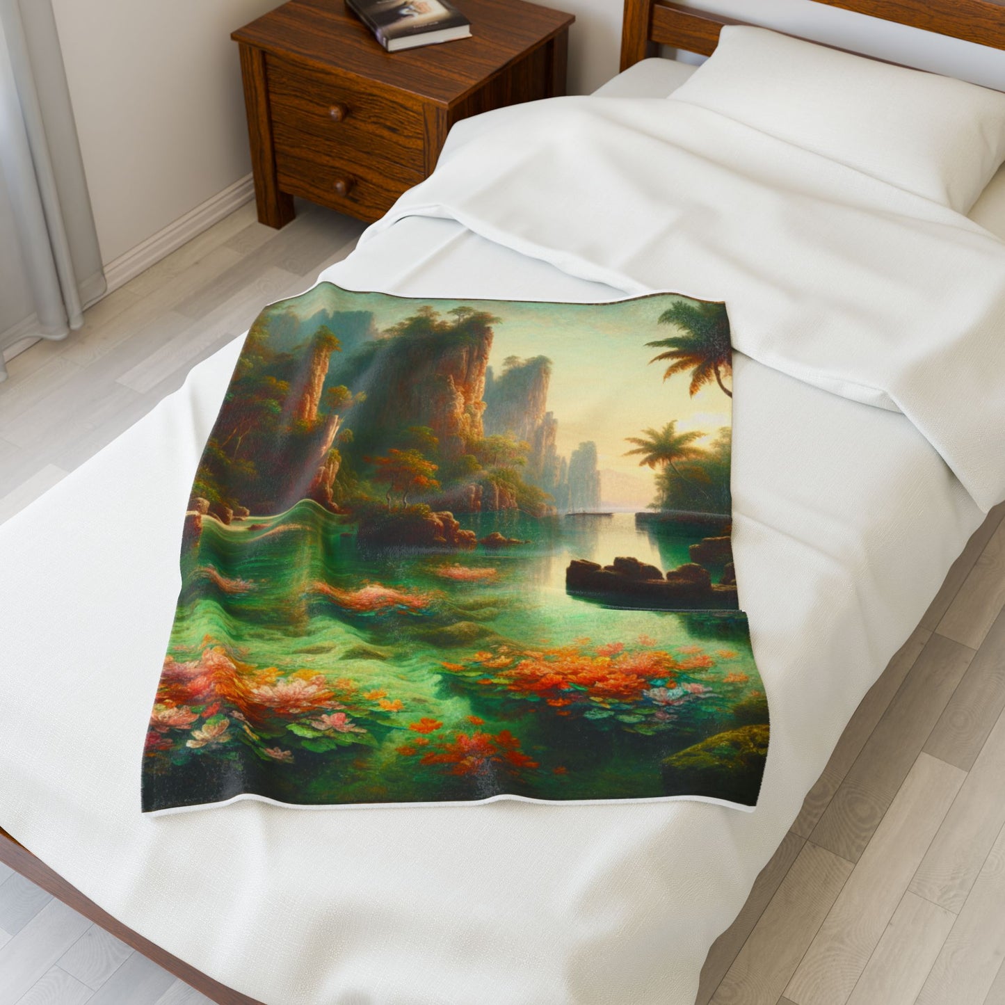 Hidden Lotus Paradise- Plush Blanket