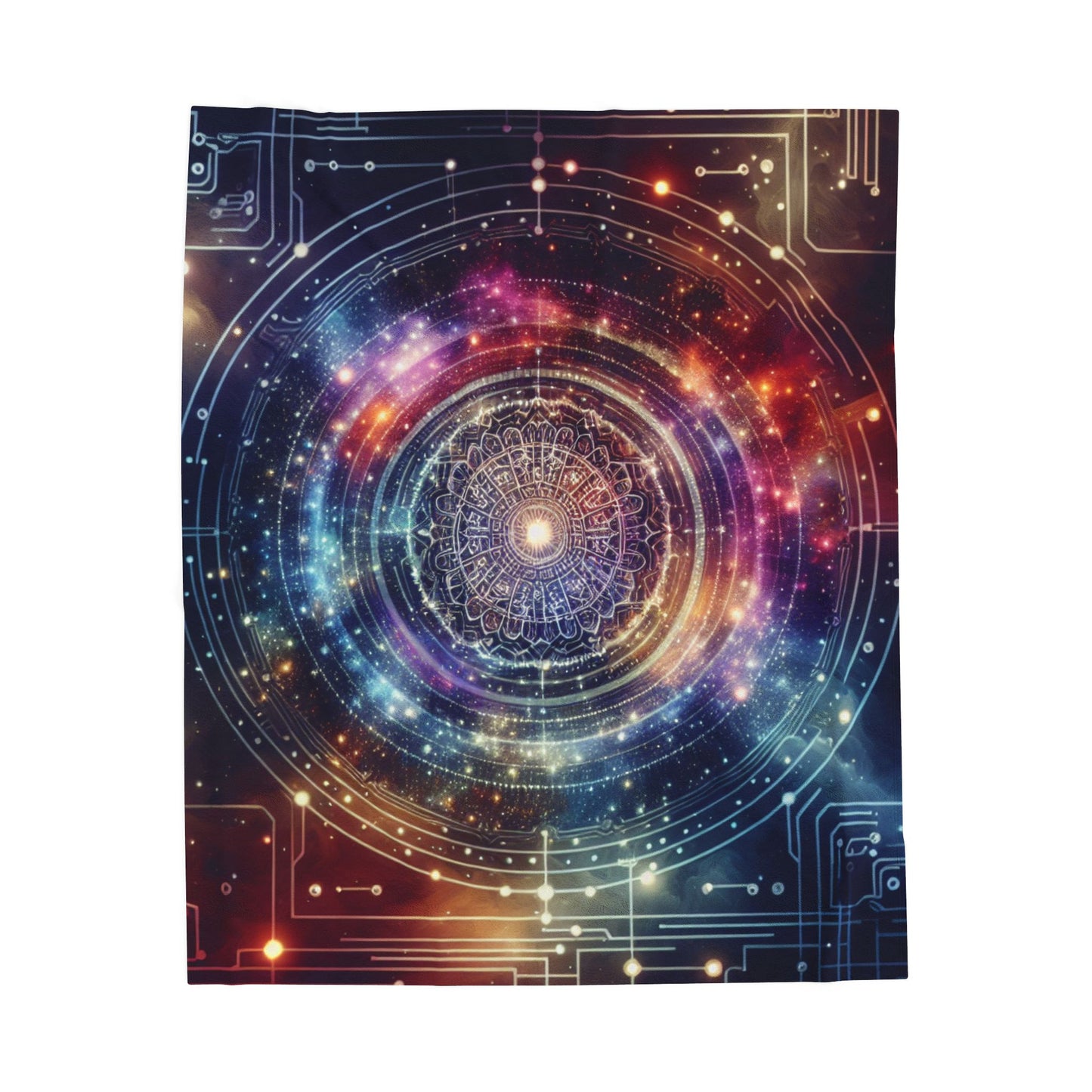 Galactic Mandala Illuminations - Plush Blanket