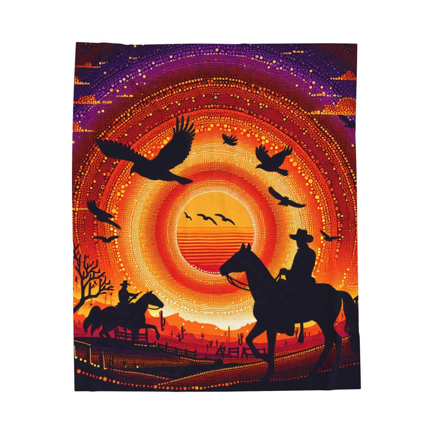 Riders in the Painted Desert - Plush Blanket