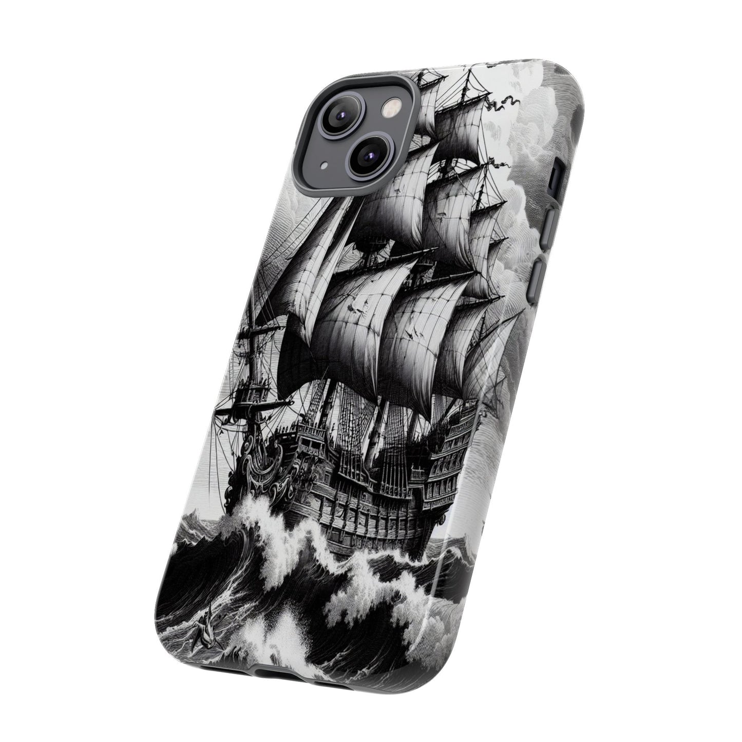 Custom ProtectiveSailing Through the TempestIphone Case Compatible With Iphone 16 15 14 - Phone Cover