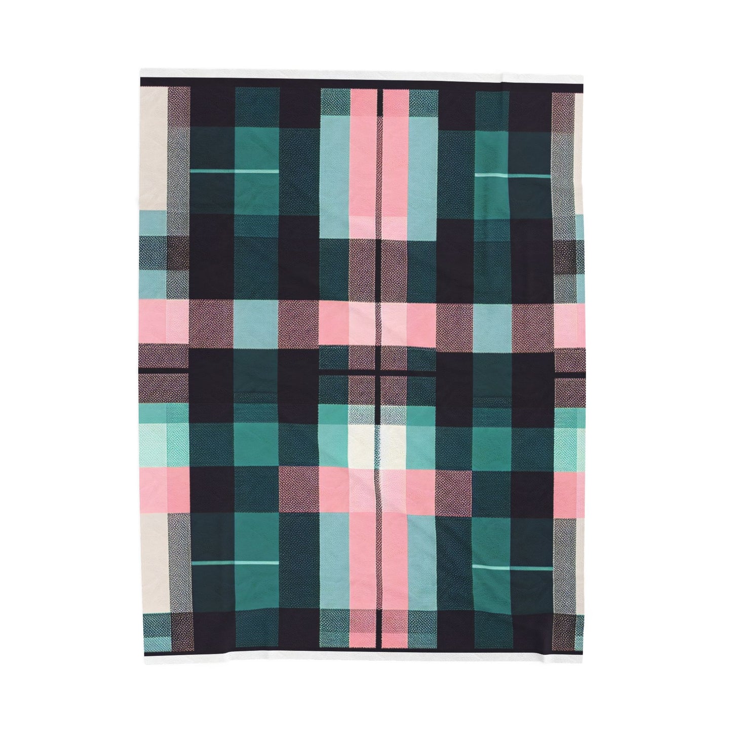 Pastel Plaid Panorama- Plush Blanket
