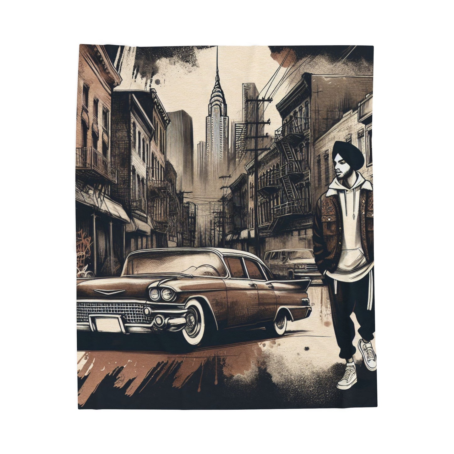 Cruising through Nostalgia - Plush Blanket