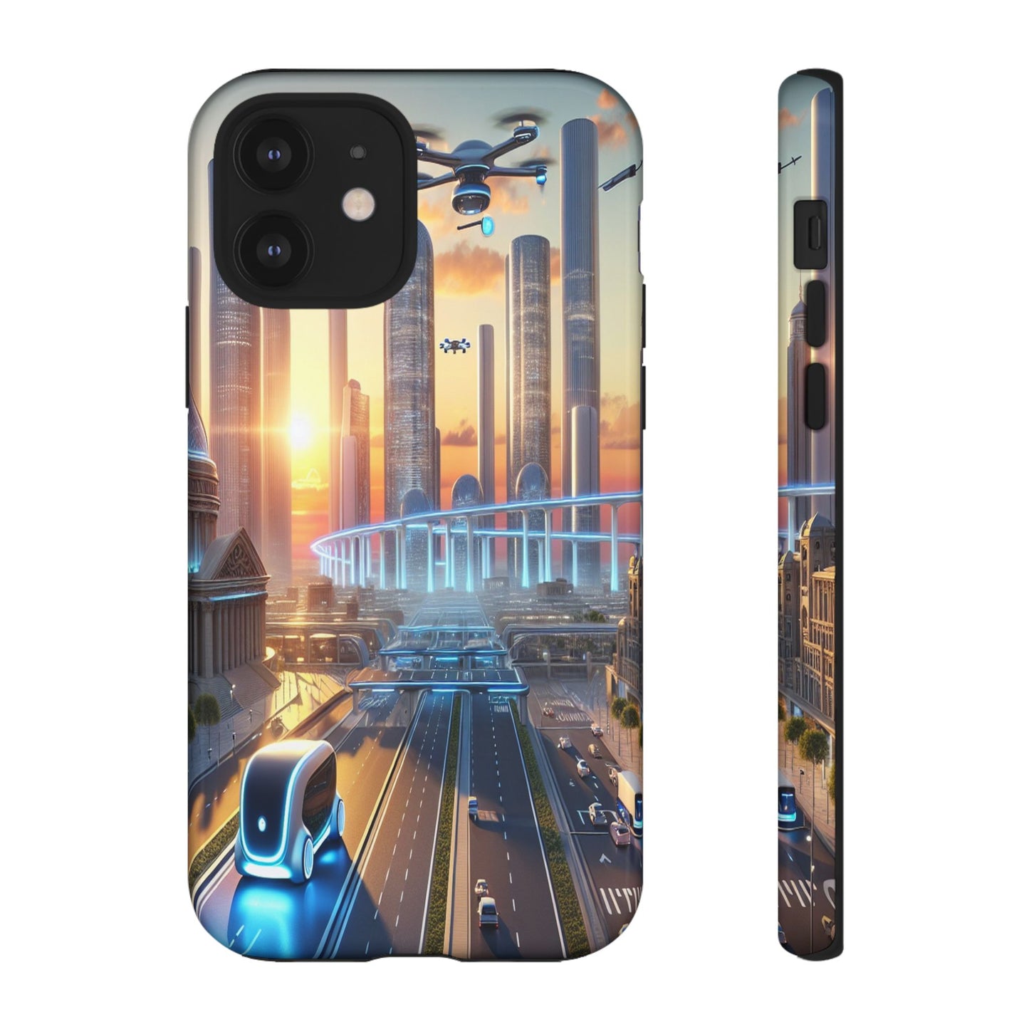 Futuristic Cityscape Unveiled - Phone Case
