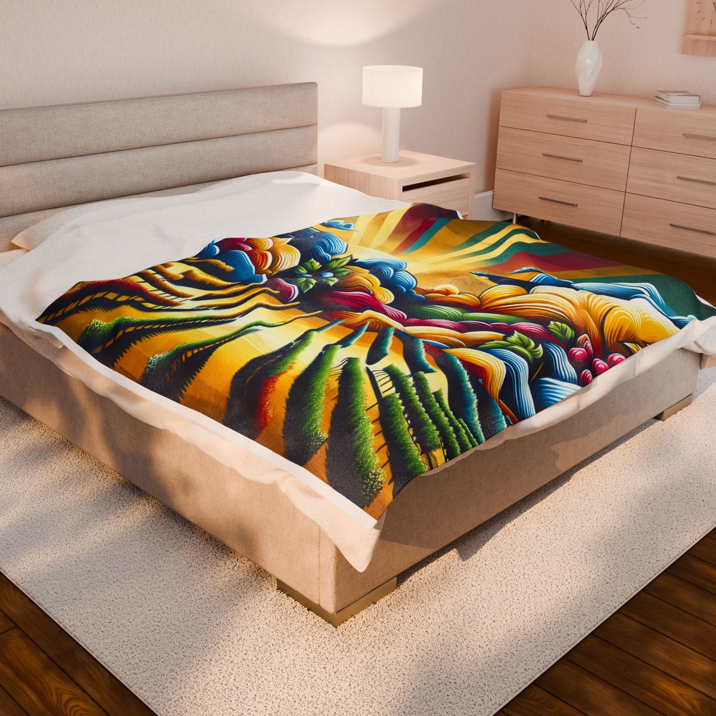 Radiant Fields Imagined - Plush Blanket