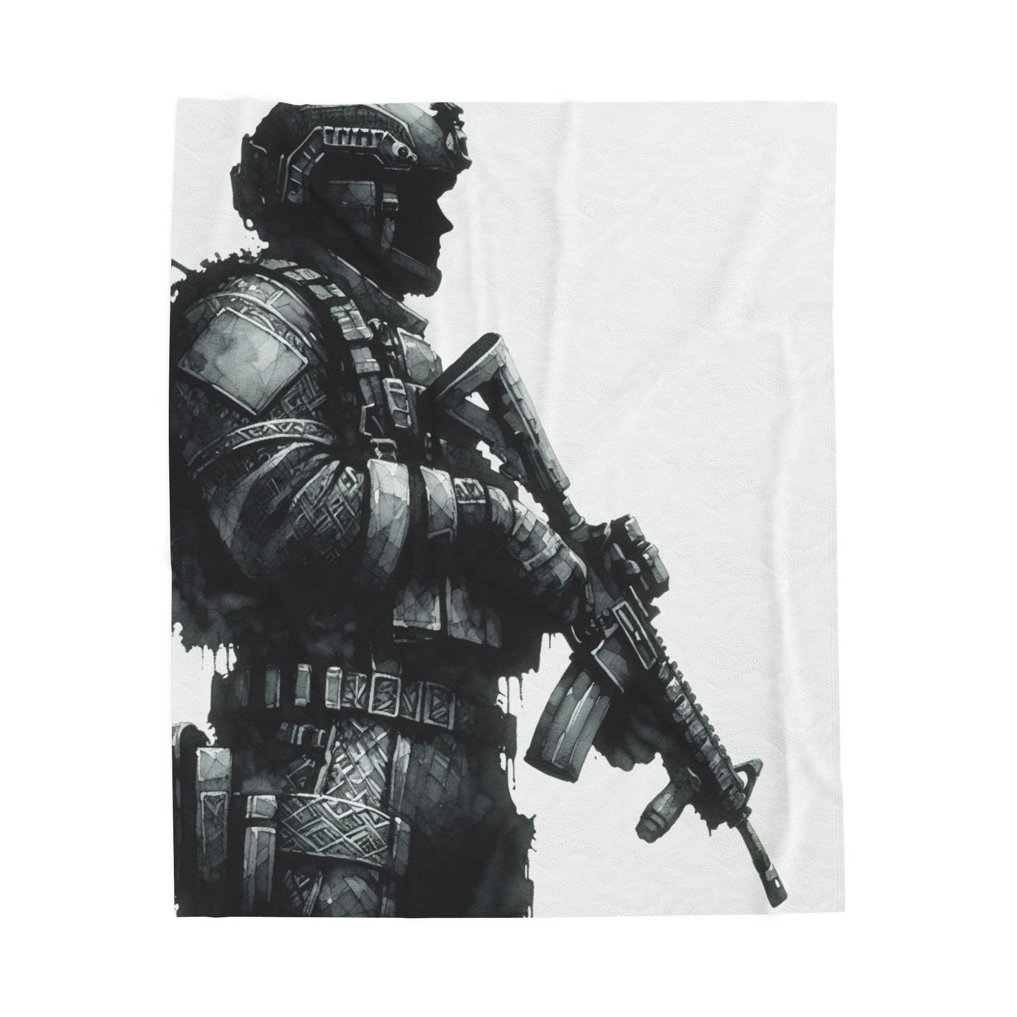 Guardian in Monochrome - Plush Blanket