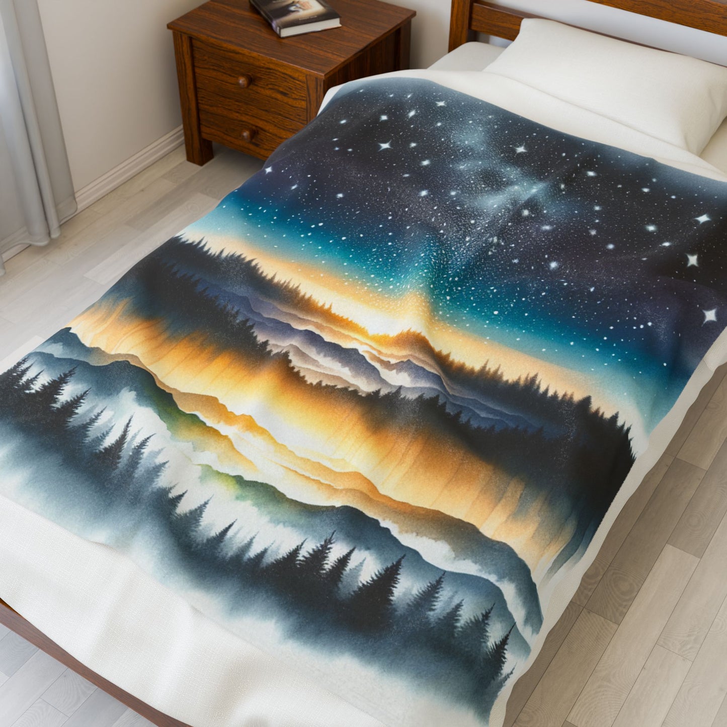 Starlit Mystique Vista - Plush Blanket