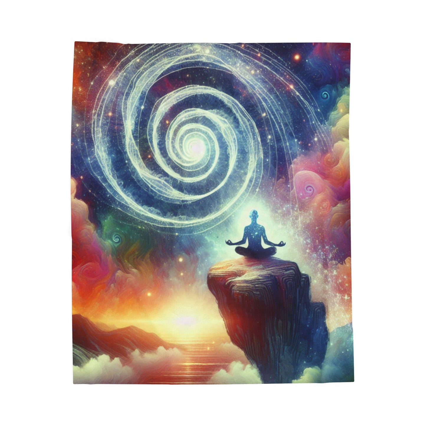 Meditative Spiral Realm - Plush Blanket