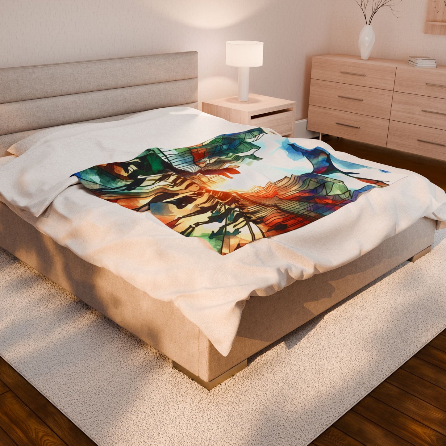 Dinosaurs Roam the Modern Streets - Plush Blanket