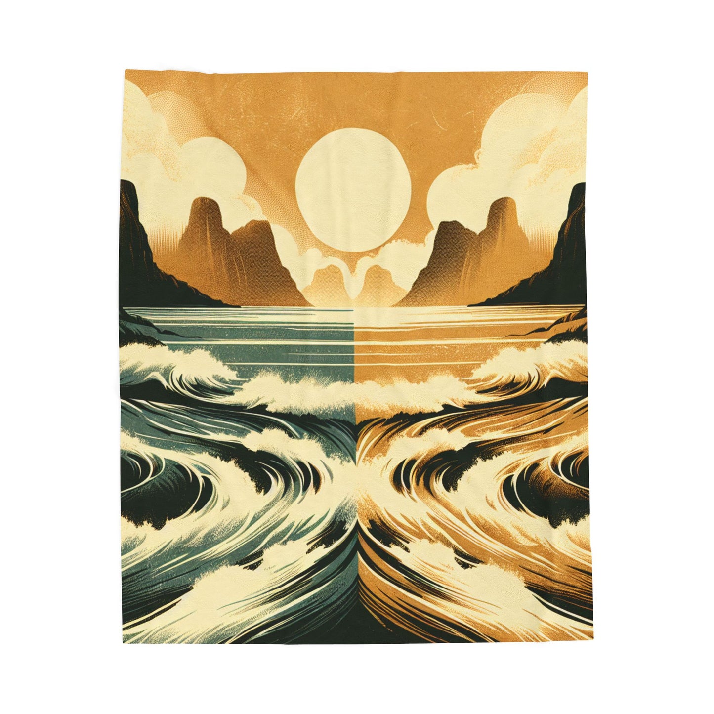Rippling Tranquility at Dawn - Plush Blanket