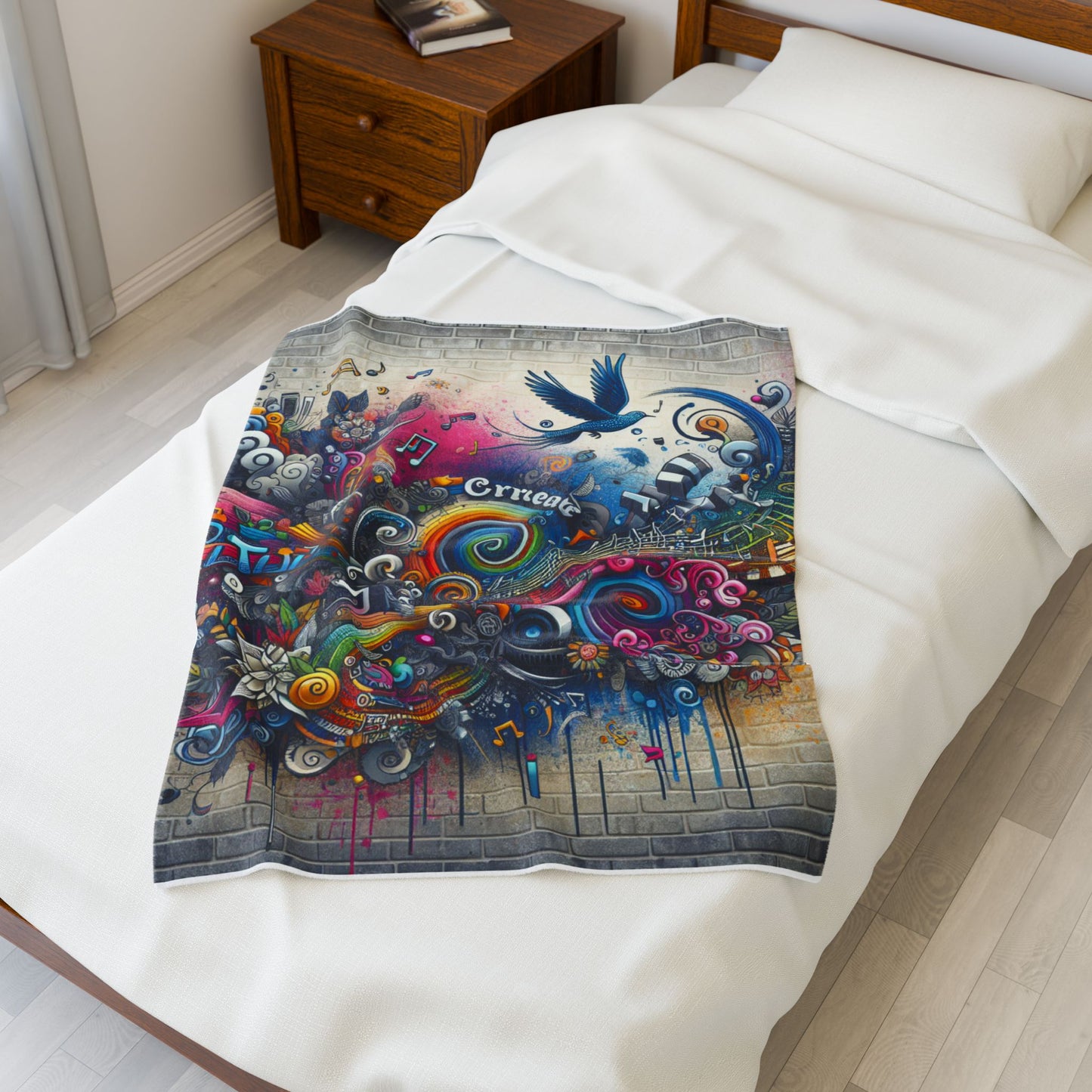 Creative Expression on the Wall - Plush Blanket