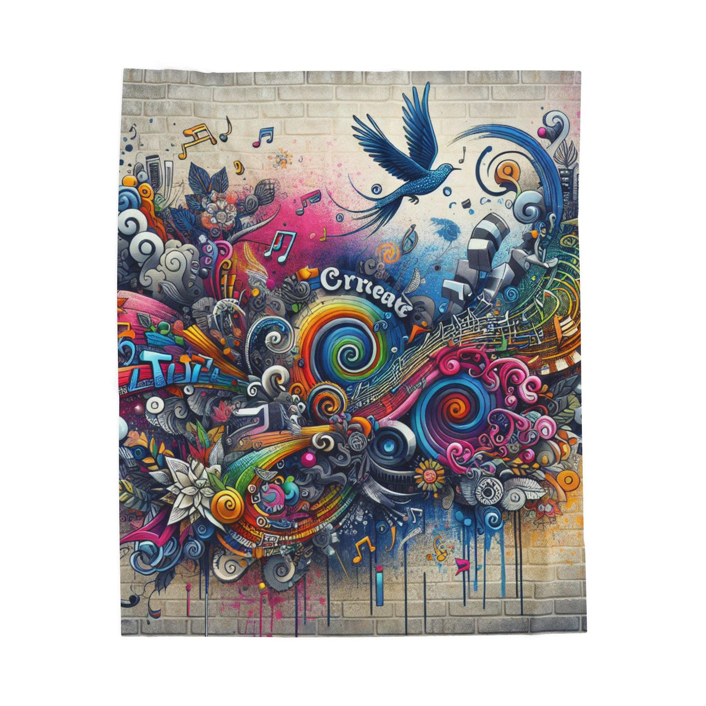 Creative Expression on the Wall - Plush Blanket
