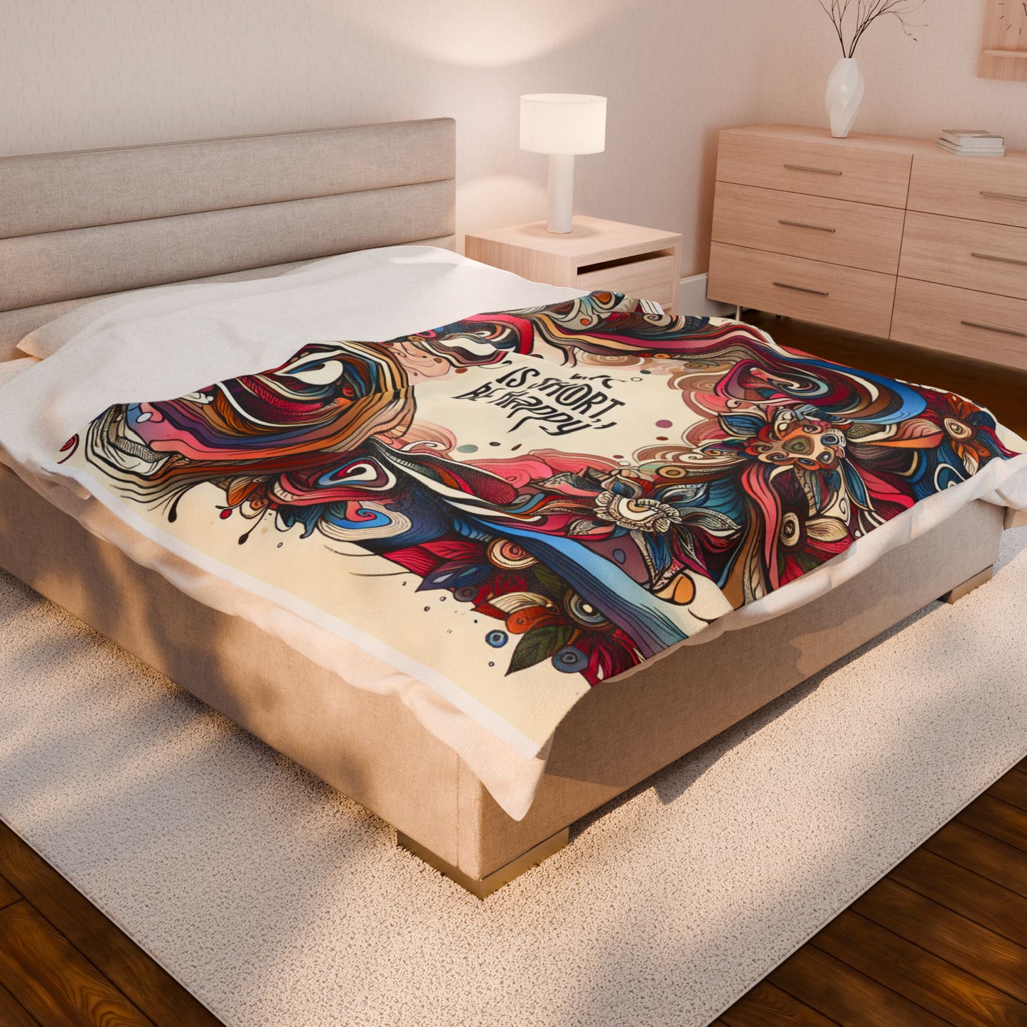 Life's Joyful Flourish - Plush Blanket