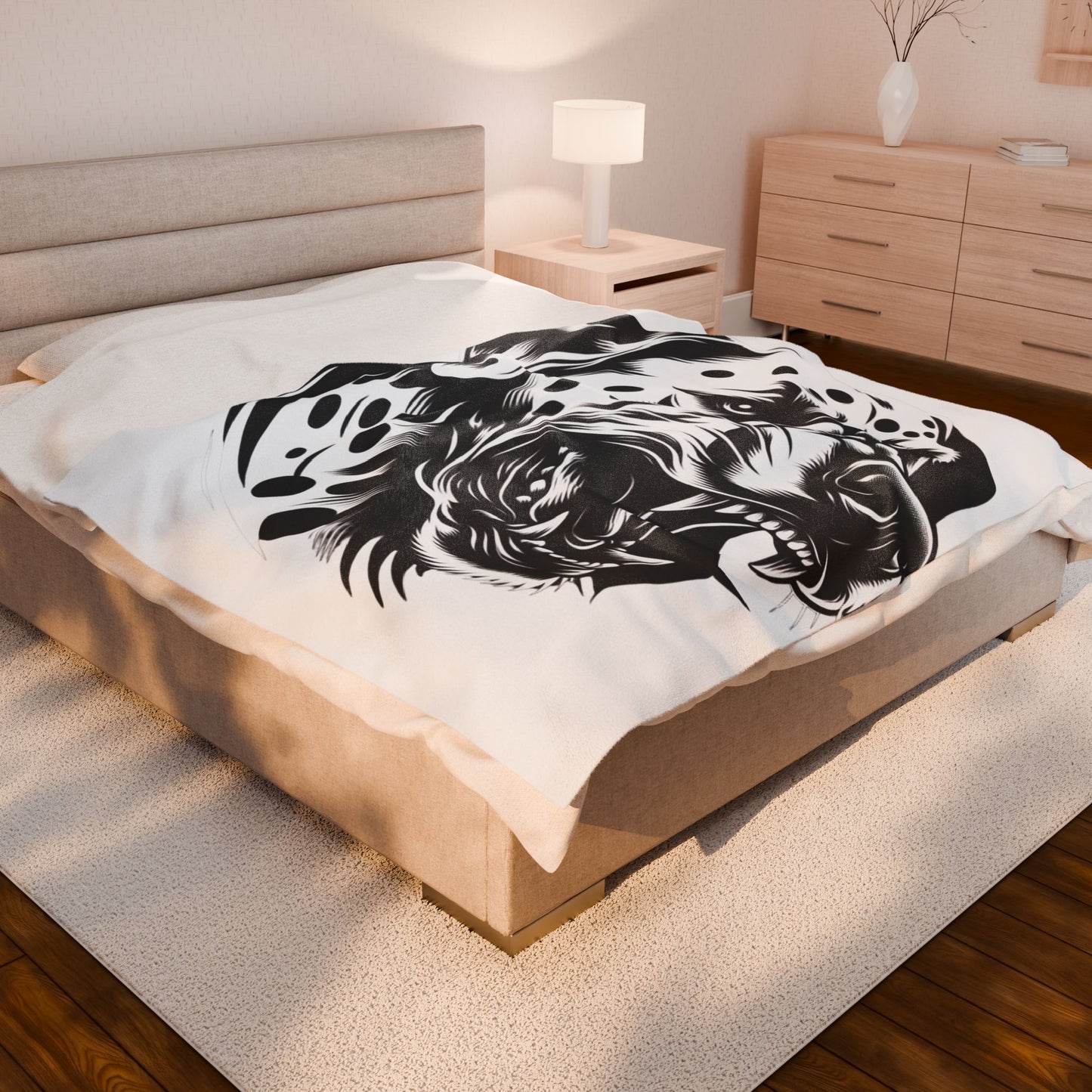 Fierce Monochrome Canine- Plush Blanket