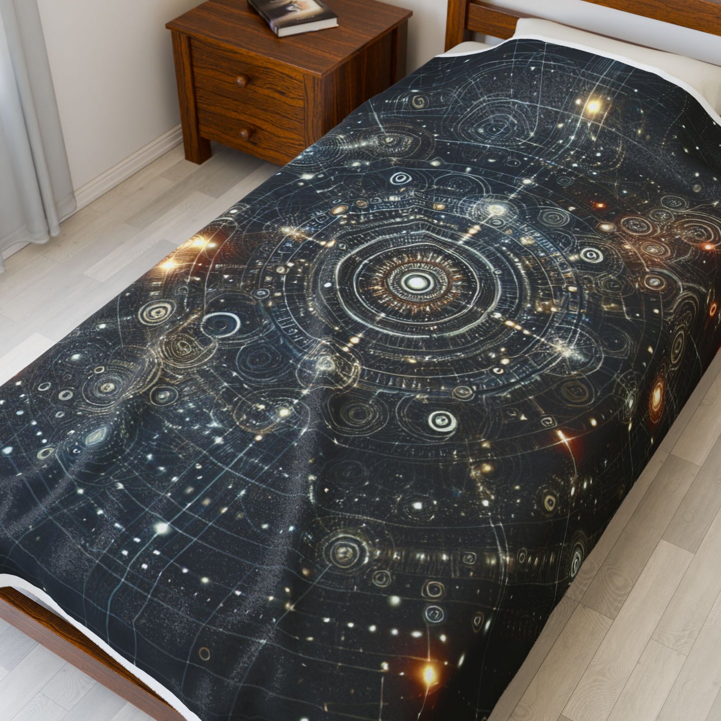 Celestial Spirograph Harmony - Plush Blanket