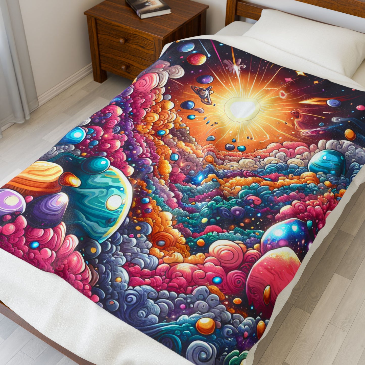 Galaxies Embrace - Plush Blanket