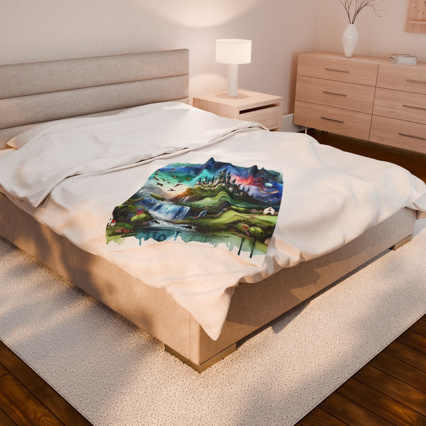 Enchanted Landscape of Dreams - Plush Blanket