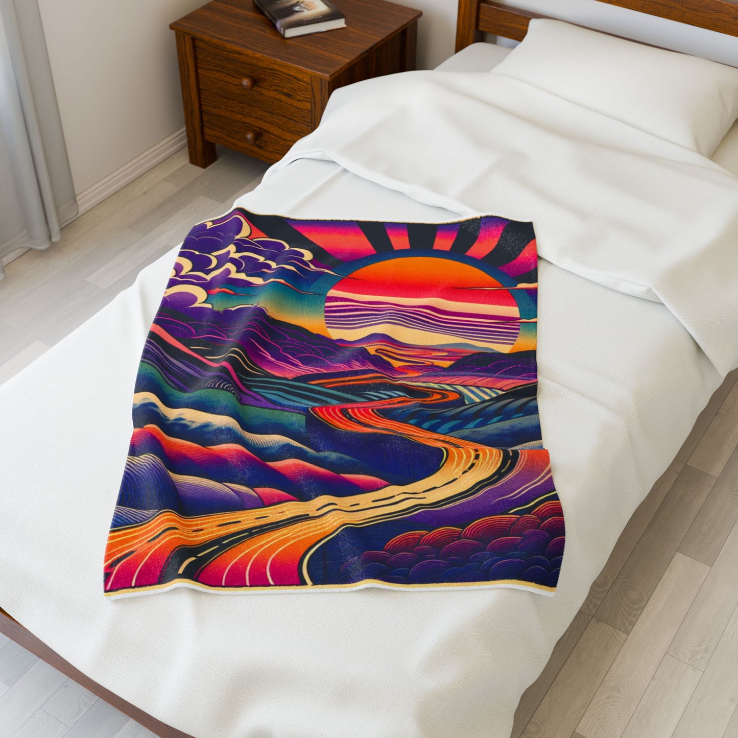 Sunrise Roadscape - Plush Blanket