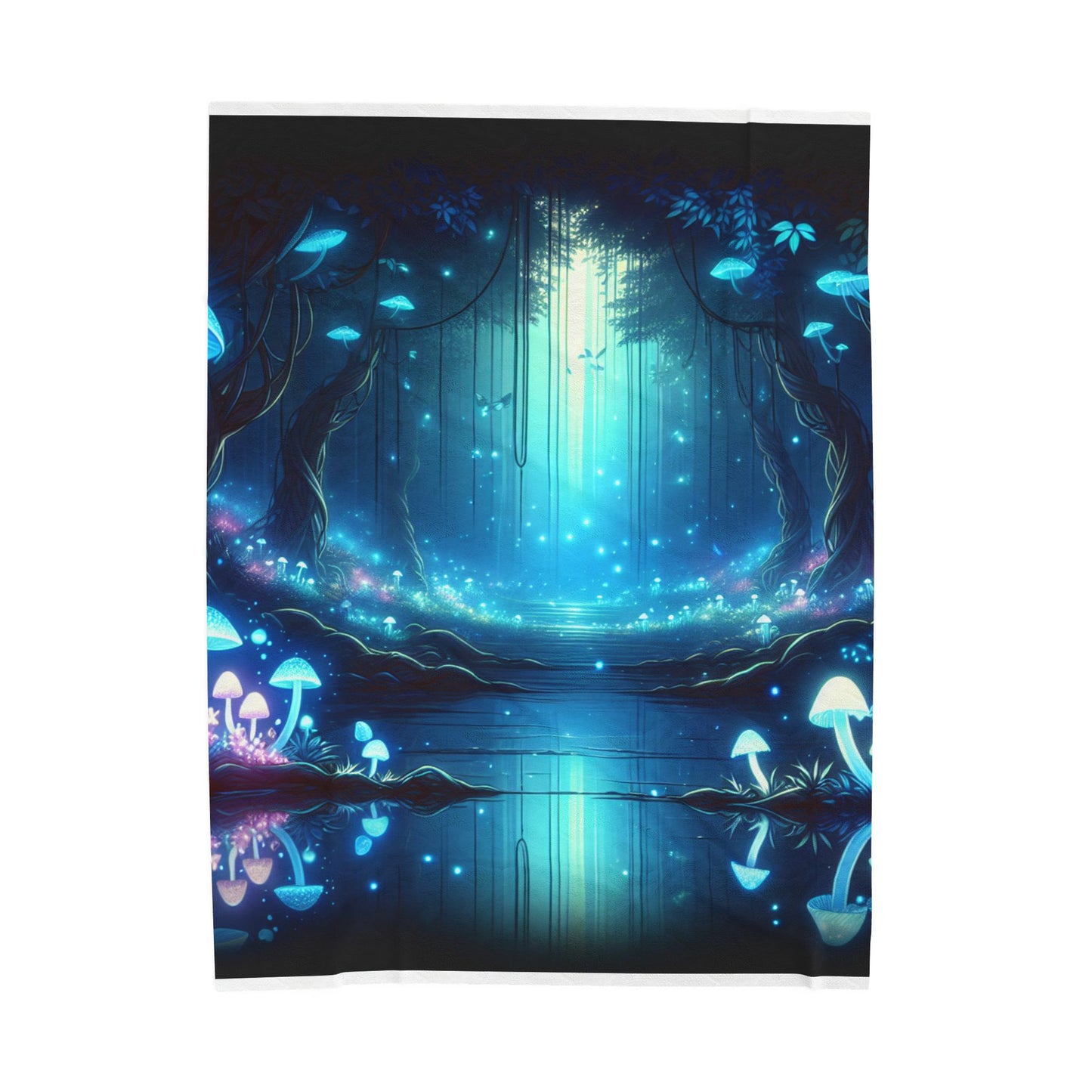Mystical Glow in the Enchanted Woods - Plush Blanket