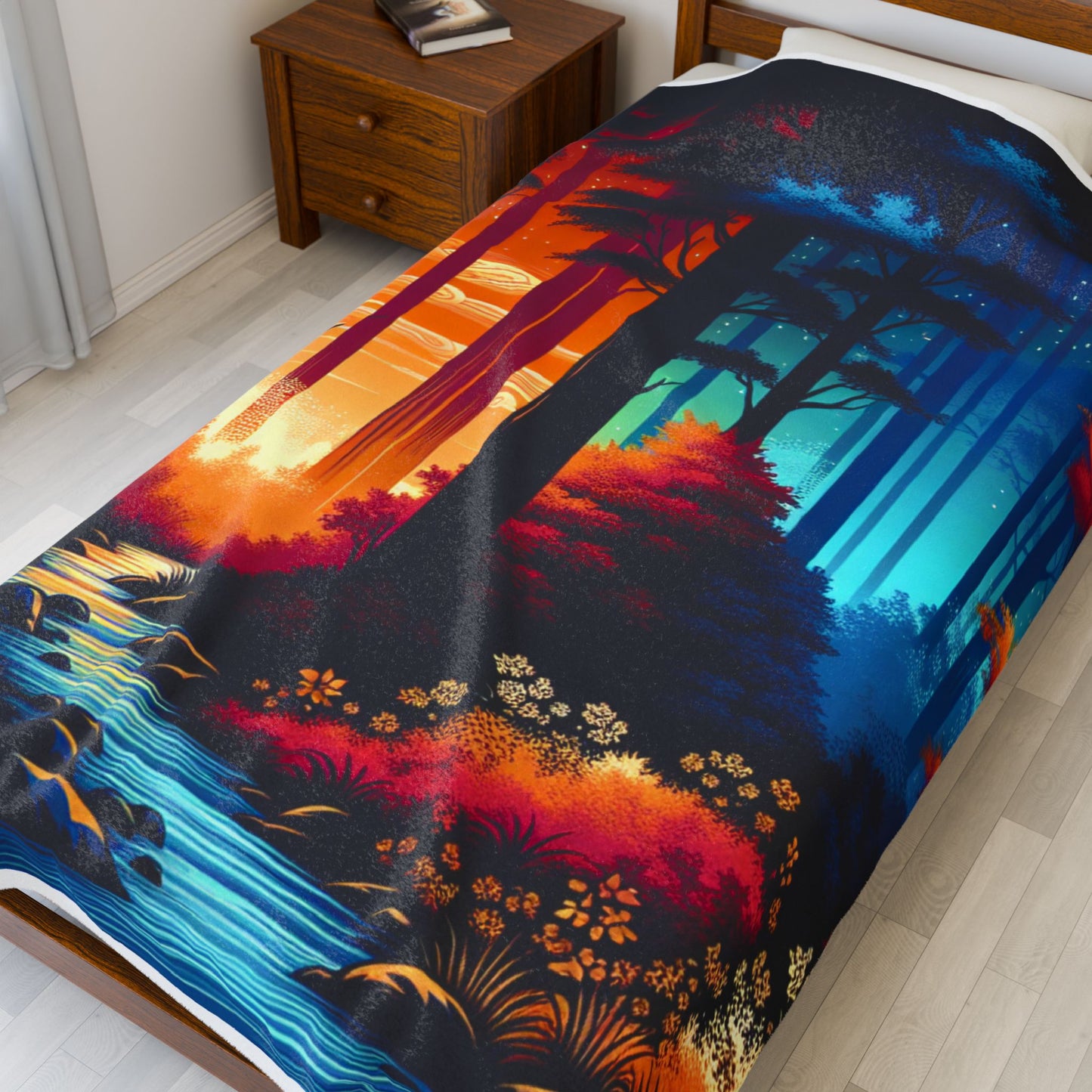 Enchanting Woodlands in Paint - Plush Blanket