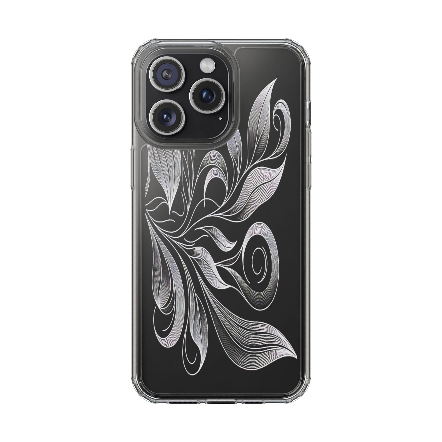 Transparent Nature's Embrace in Linework Iphone Case Compatible With Iphone 16 15 14 - Clear Phone Cover