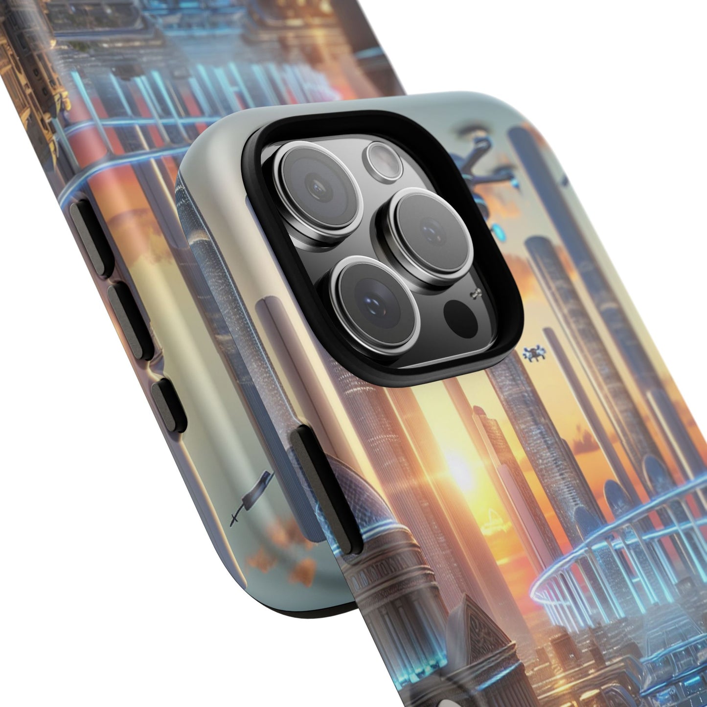 Futuristic Cityscape Unveiled - Phone Case