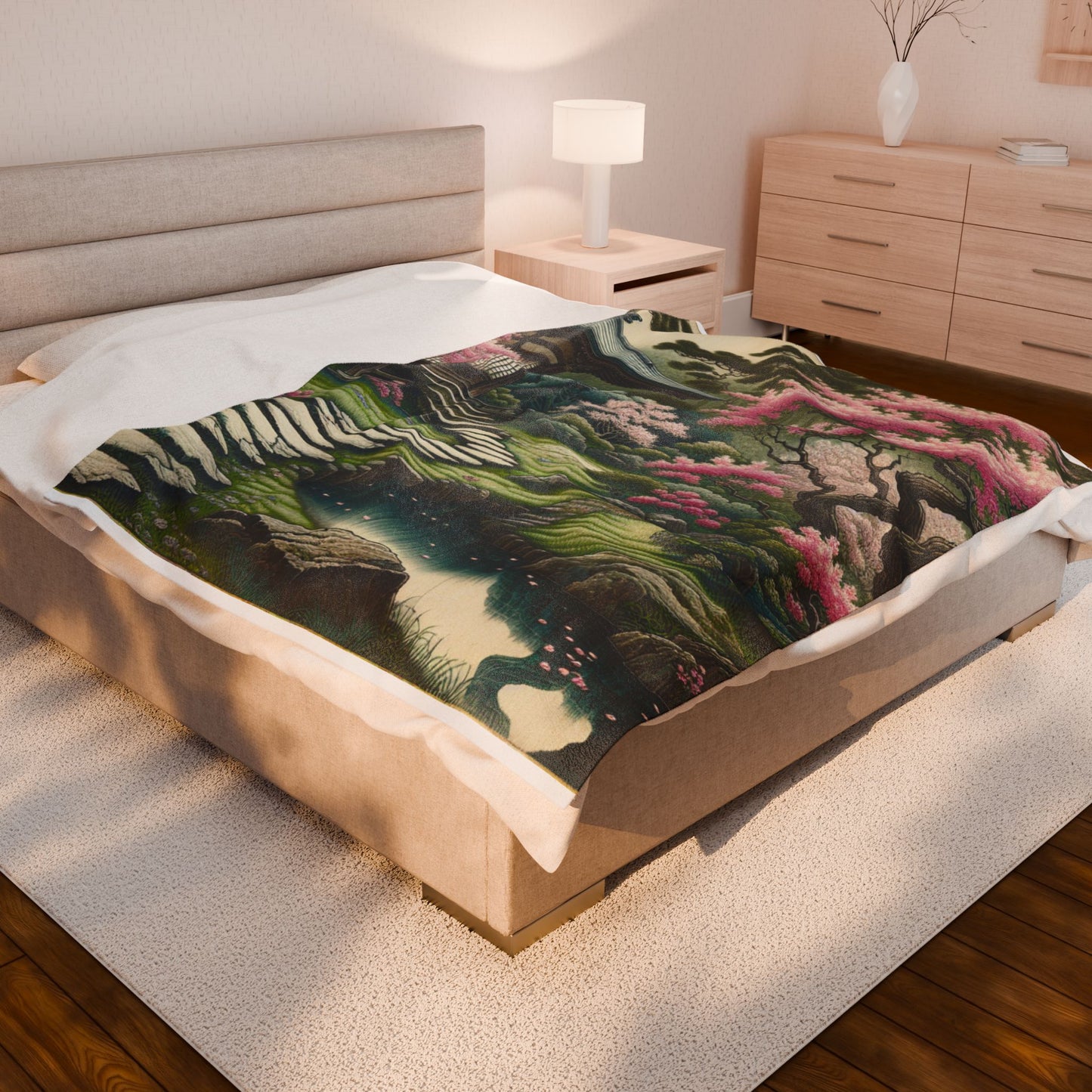 Zen Retreat in the Garden - Plush Blanket